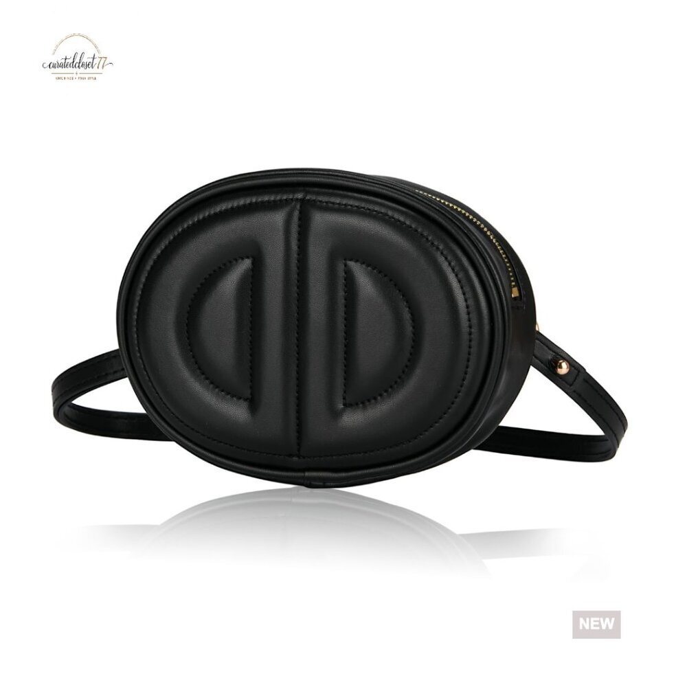 Small Leather Crossbody Bag, Waterproof Fanny Pack with Adjustable Strap